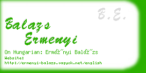 balazs ermenyi business card